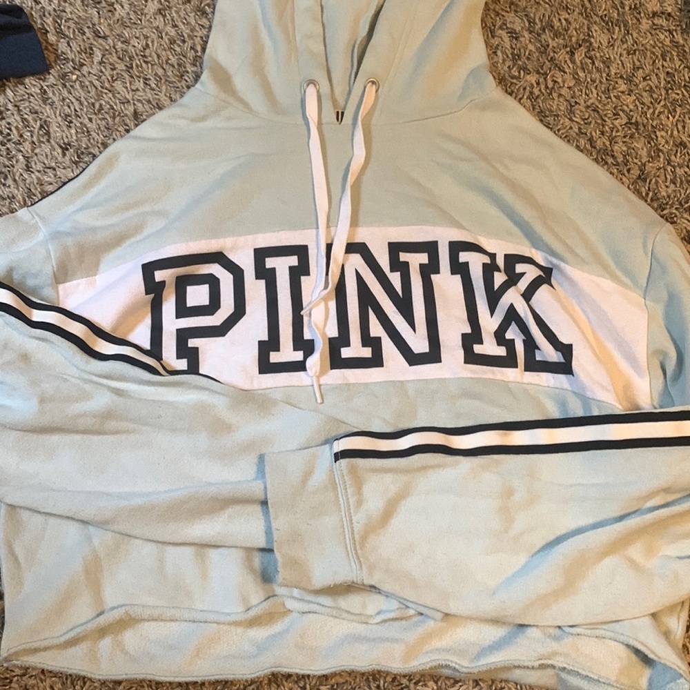 pink vs cropped hoodie! size xs